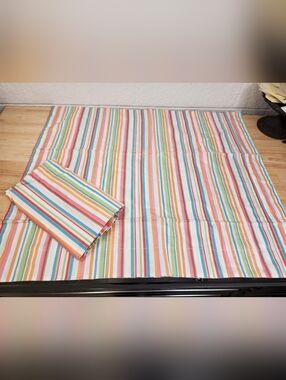 Pottery Barn Teen Wahine Striped Set Of 2 Standard SzPillow Shams NOS Tropical